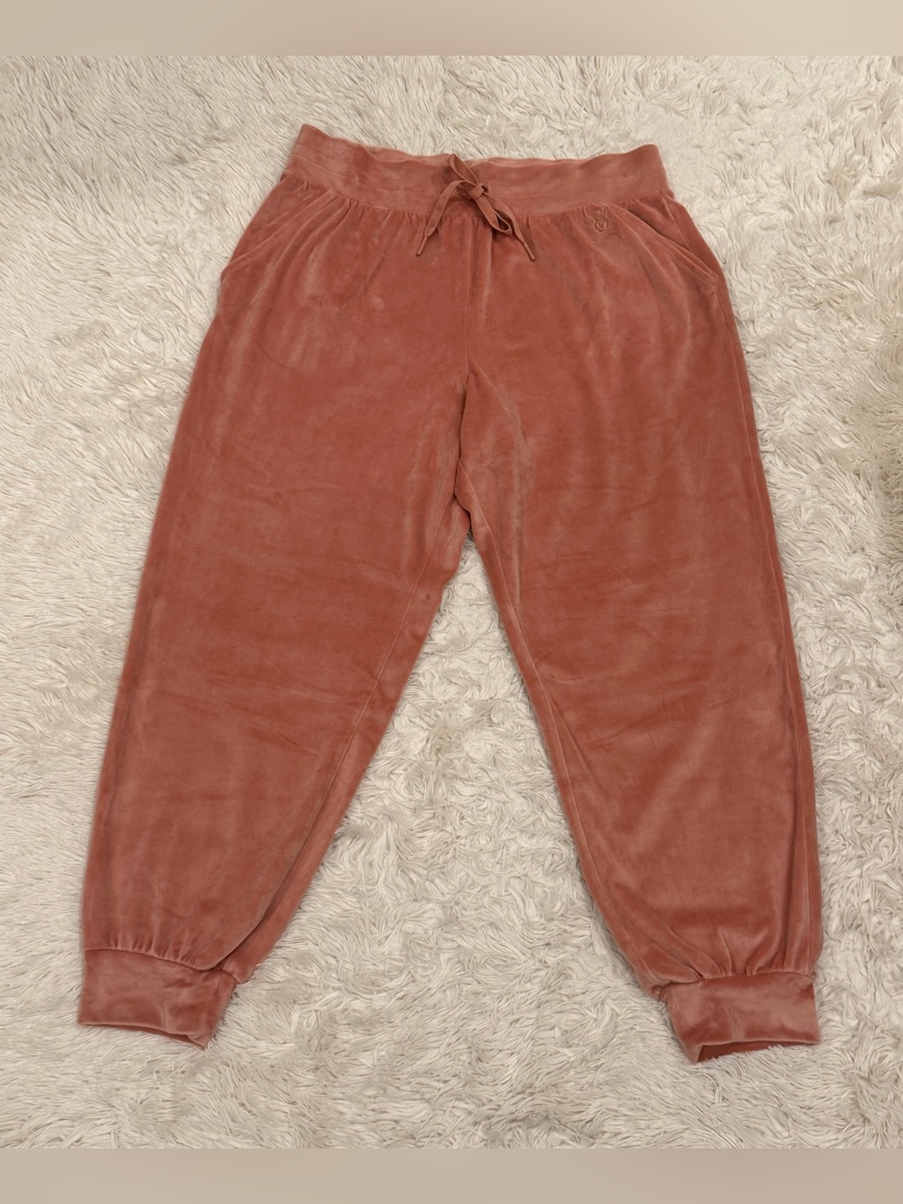 Victoria’s Secret On Point Velour Joggers Lounge Pants Large Pink Velvet Y2K